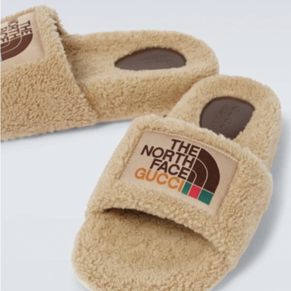 Gucci x The North Face Shearling Wool Sandals